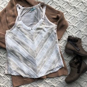 Maurice's XL Lace Tank Cream/Gold
